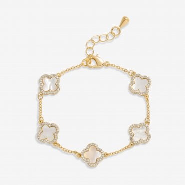 Jon Richard Gold Plated Mother of Pearl Clover Bracelet
