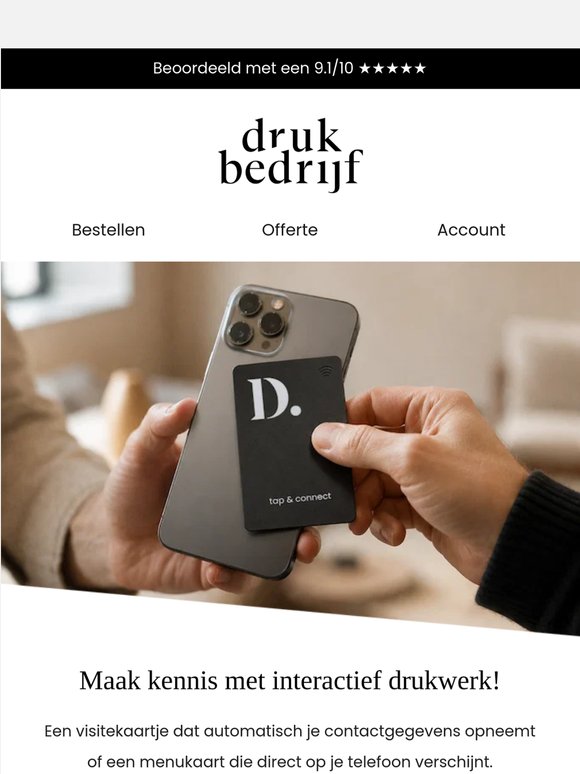 Tik. Scan. Klaar. De slimme upgrade voor drukwerk.