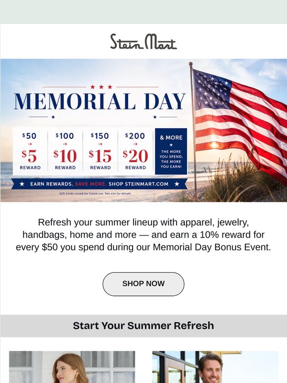 Earn $20 Back or More! Memorial Day Rewards Are Here