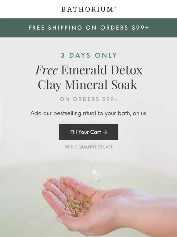 FREE Emerald Detox Clay Mineral Soak on Orders $99+
