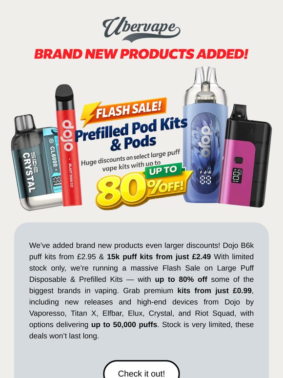 ⚡ More Added: 99p Large Puff Vapes and more...