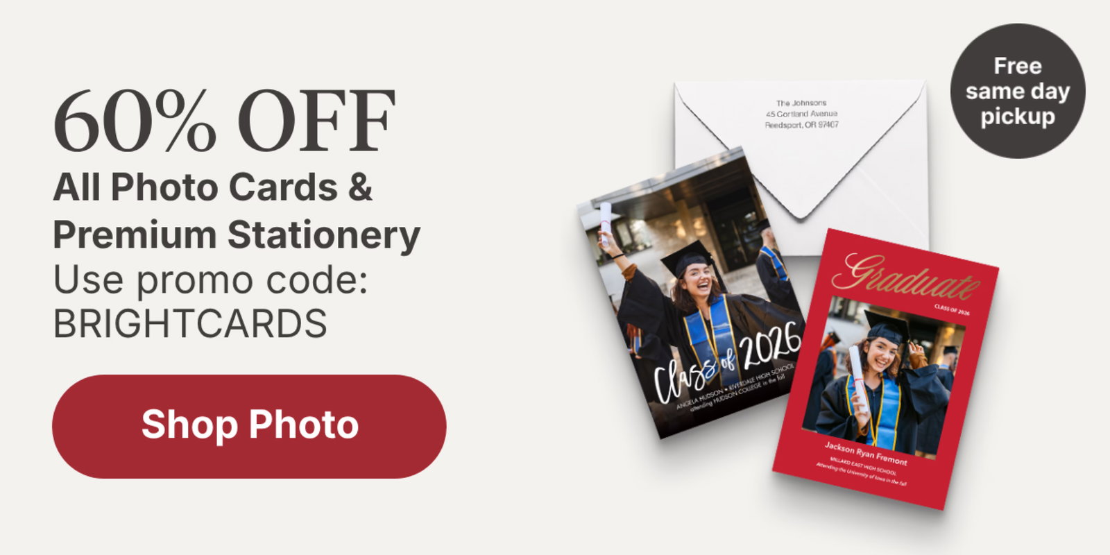 60% off all photo cards & premium stationery asset from DWA