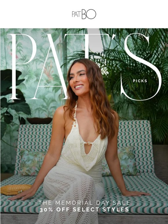 Pat's Picks: 30% Off Memorial Day Sale