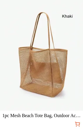 1pc Mesh Beach Tote Bag Outdoor...