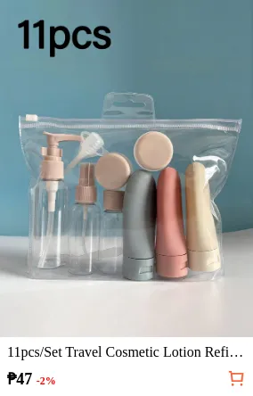 11pcs/Set Travel Cosmetic Lotion...