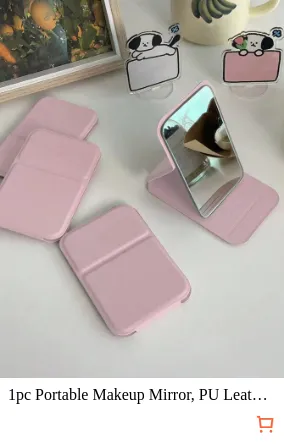 1pc Portable Makeup Mirror PU...
