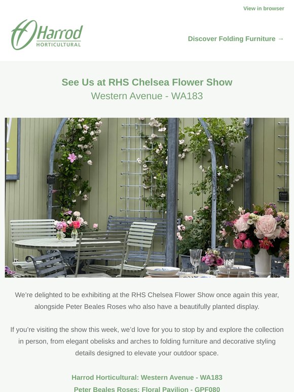 See Us at RHS Chelsea Flower Show
