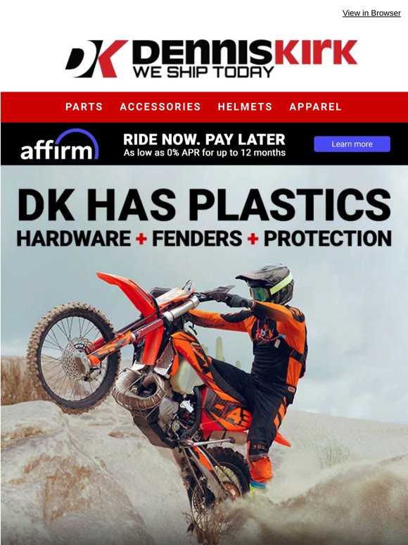 Looking for a New Look? Shop fresh Plastics & Graphics for your Dirt Bike.