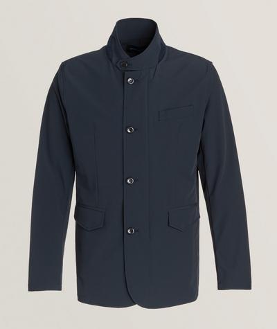 Patrick Assaraf - Suede Trimmed Nylon Hybrid Jacket 