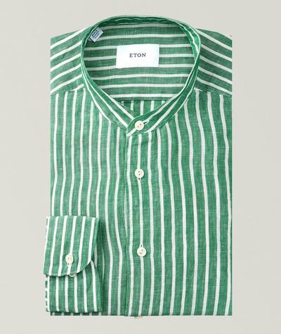 Eton - Slim-Fit Striped Linen Dress Shirt