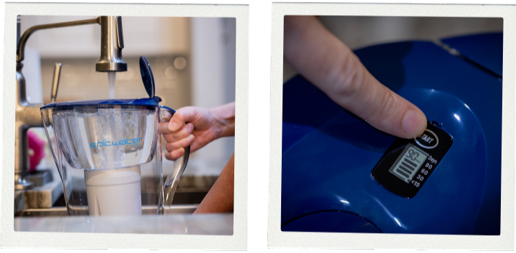 Our filter features a built-in timer to remind you of filter replacements.