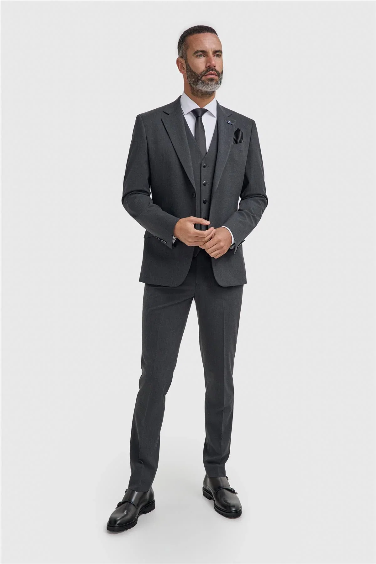 Image of Malibu Charcoal Three Piece Suit