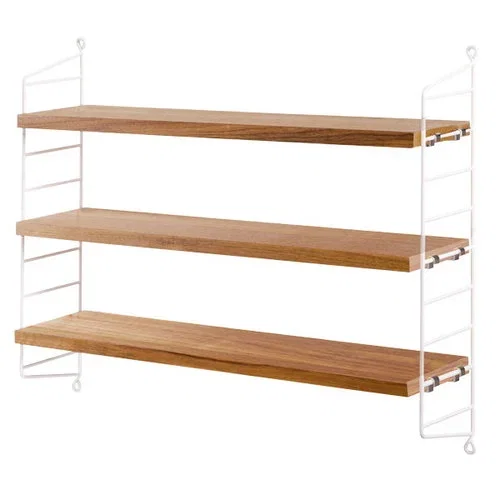 Scaffale String Pocket, rovere - bianco