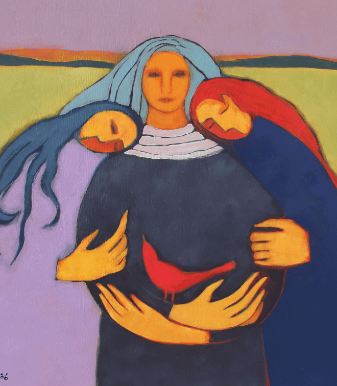 painting of three women