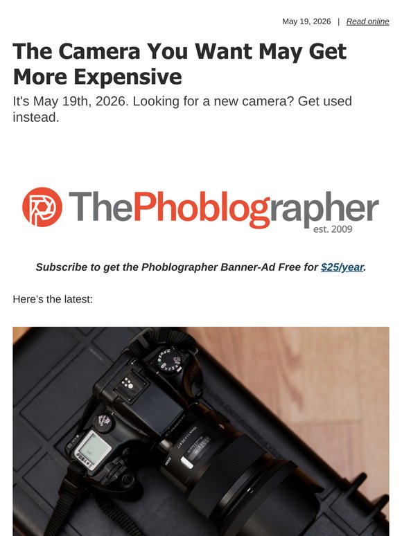 The Camera You Want May Get More Expensive