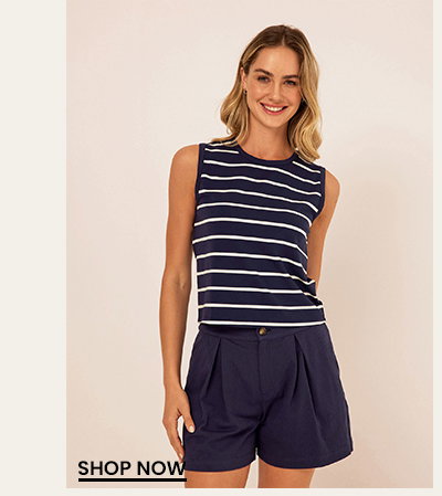 Emilia Stripe Eco Jersey Tank