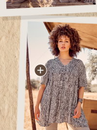 Bluse, Tiermuster, A-Linie, Carré-Ausschnitt, Halbarm