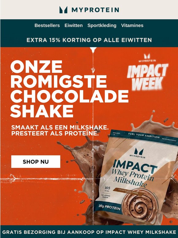 Ontdek onze nieuwste Impact Whey Milkshake GRATIS🥛