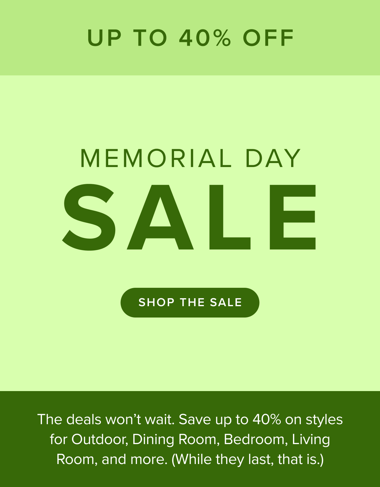 Get up to 40% off with our Memorial Day Sale. Shop now.