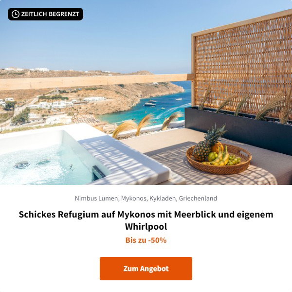 Schickes Refugium auf Mykonos mit Meerblick und eigenem Whirlpool