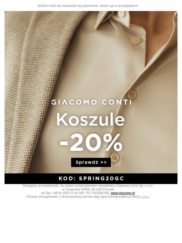 Koszule na wiosnę -20% >> Zobacz 👔