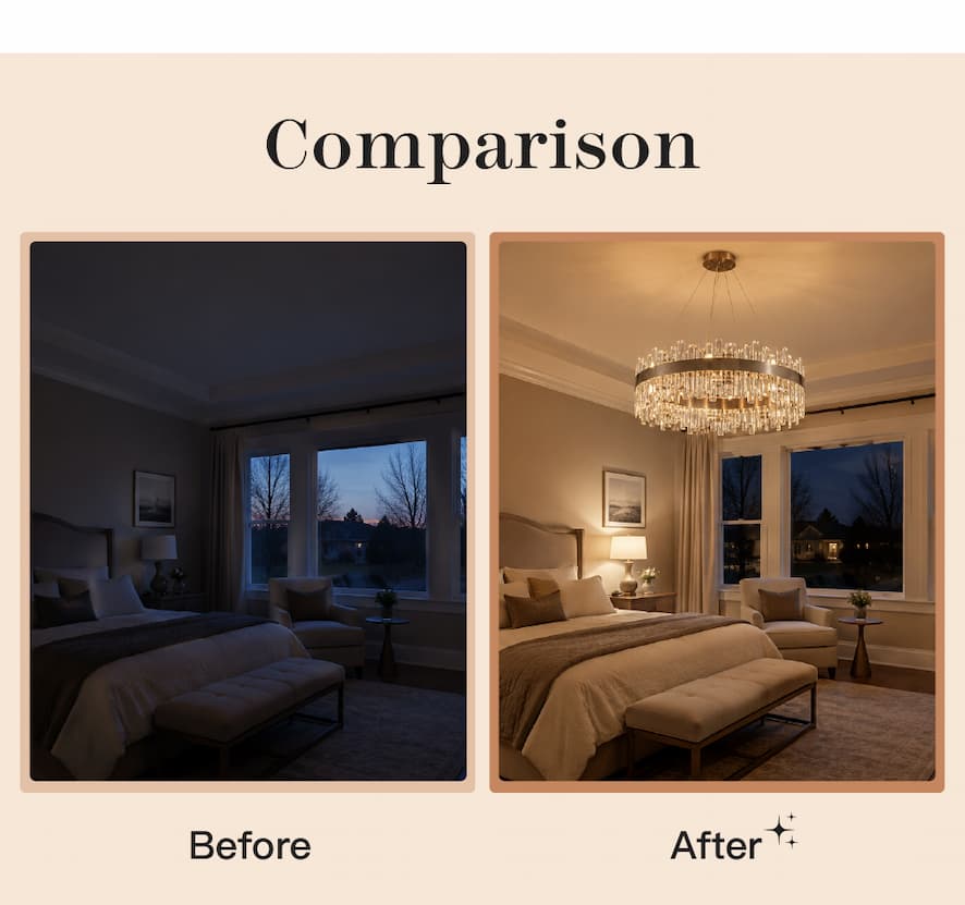 Aurum Elegance Brushed Nickel Crystal Chandelier