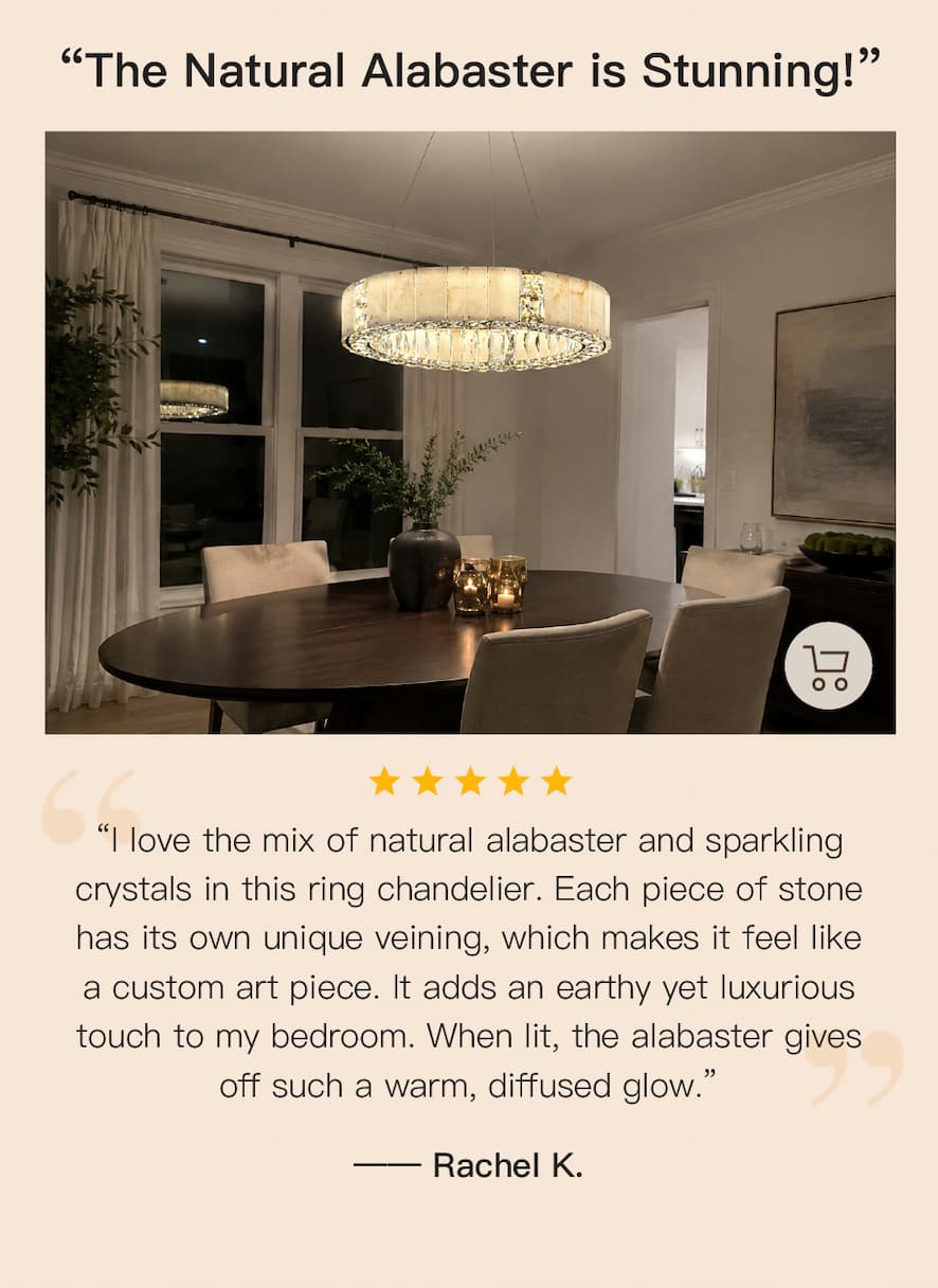 Lumaire Alabaster Crystal Ring Chandelier
