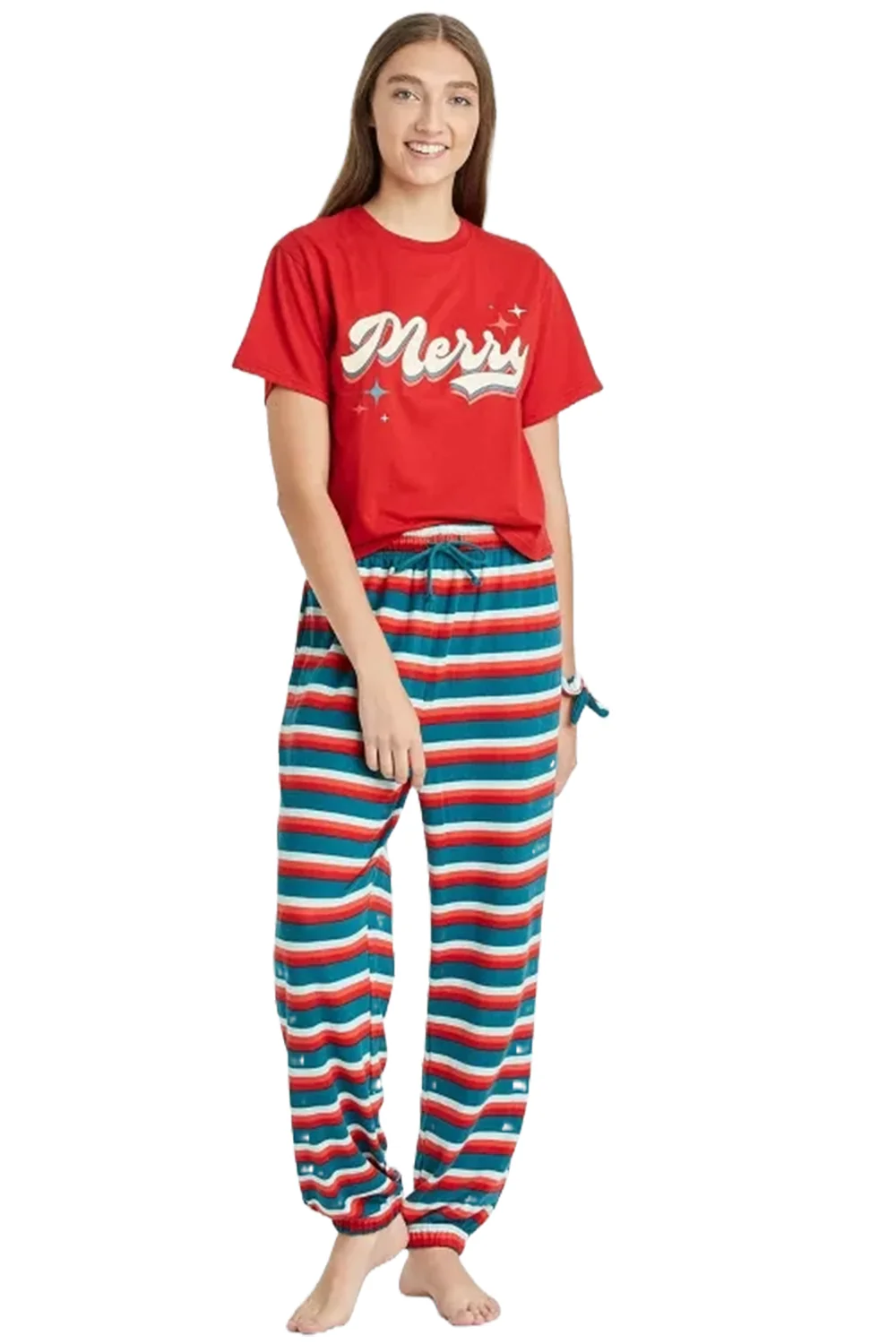 Image of Kids Merry Christmas Printed Pyjamas Set