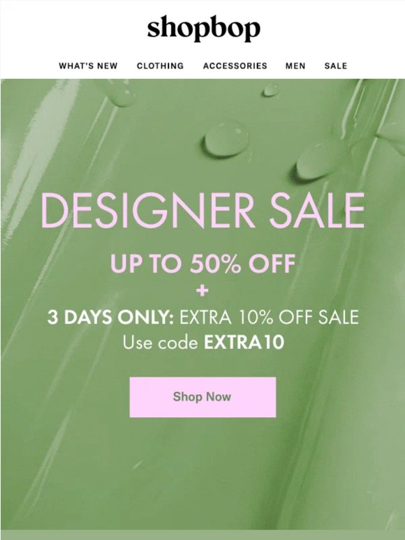 Designer Sale: up to 50% OFF