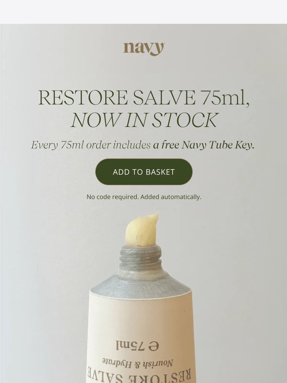Restore Salve, now in 75ml tube! ✨