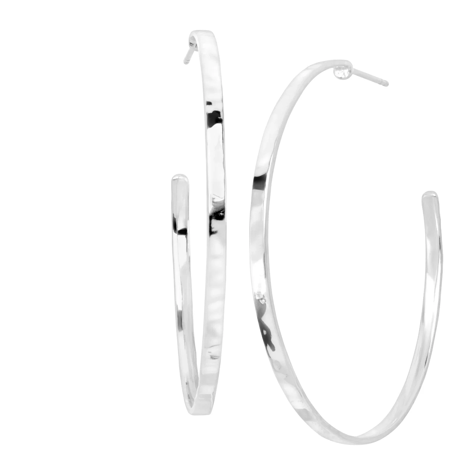 Circle Up Hoop Earrings, Silver