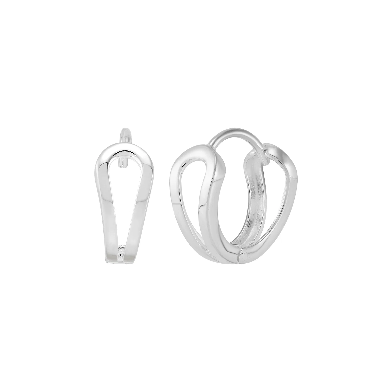 Modern Silhouette Huggie Hoop Earrings