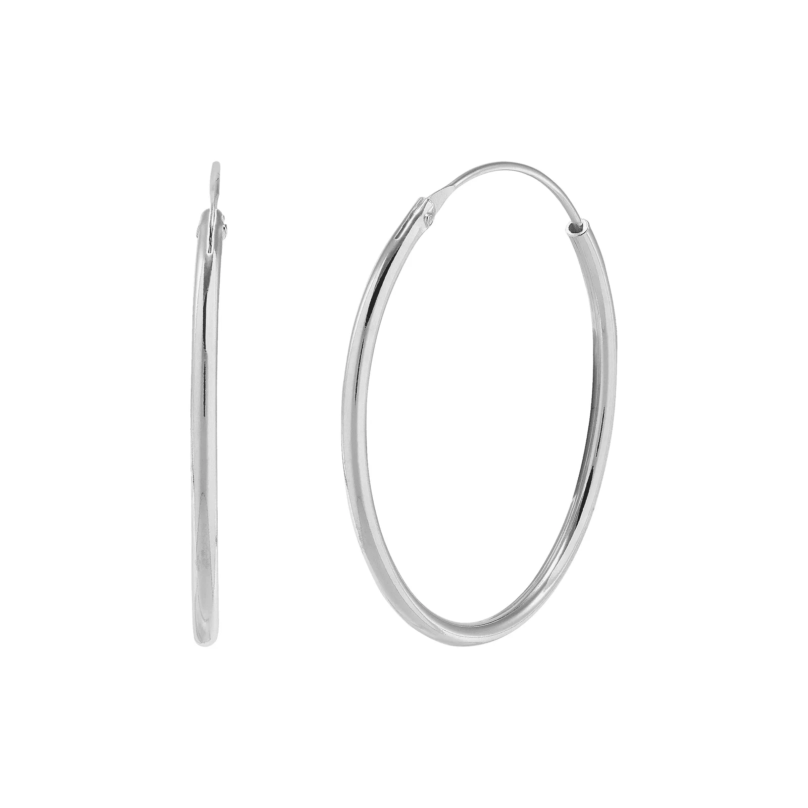 Simple Joy Hoop Earrings, Silver