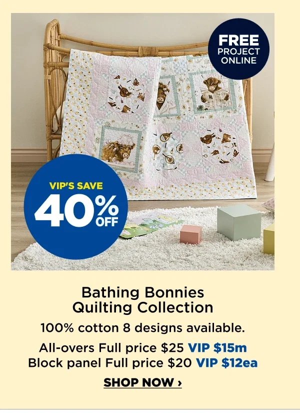Bathing Bonnies Quilting Collection