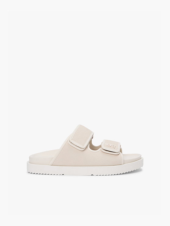 Leather Double Strap Serrated Sandals