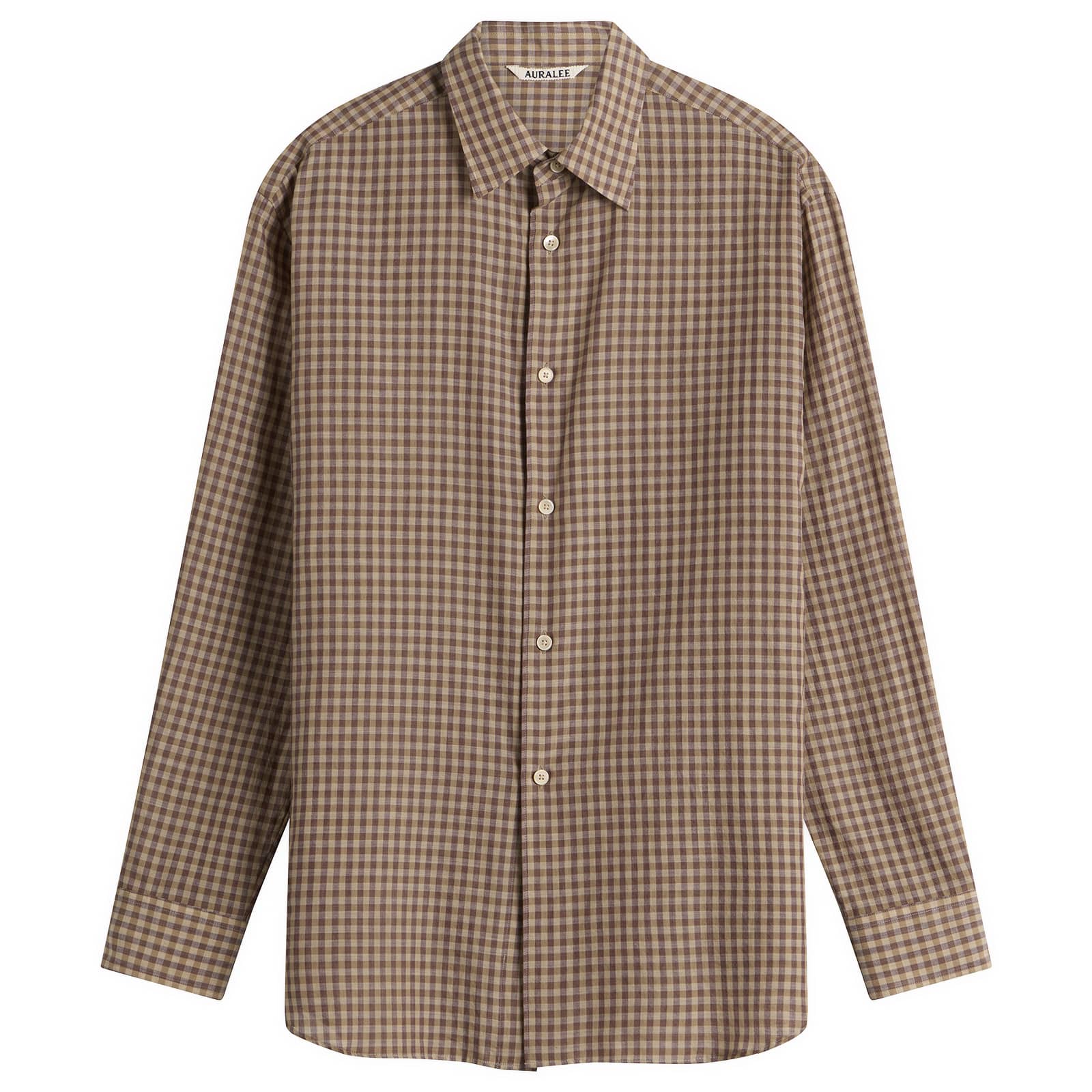Auralee Airy Light Cotton Check Shirt
