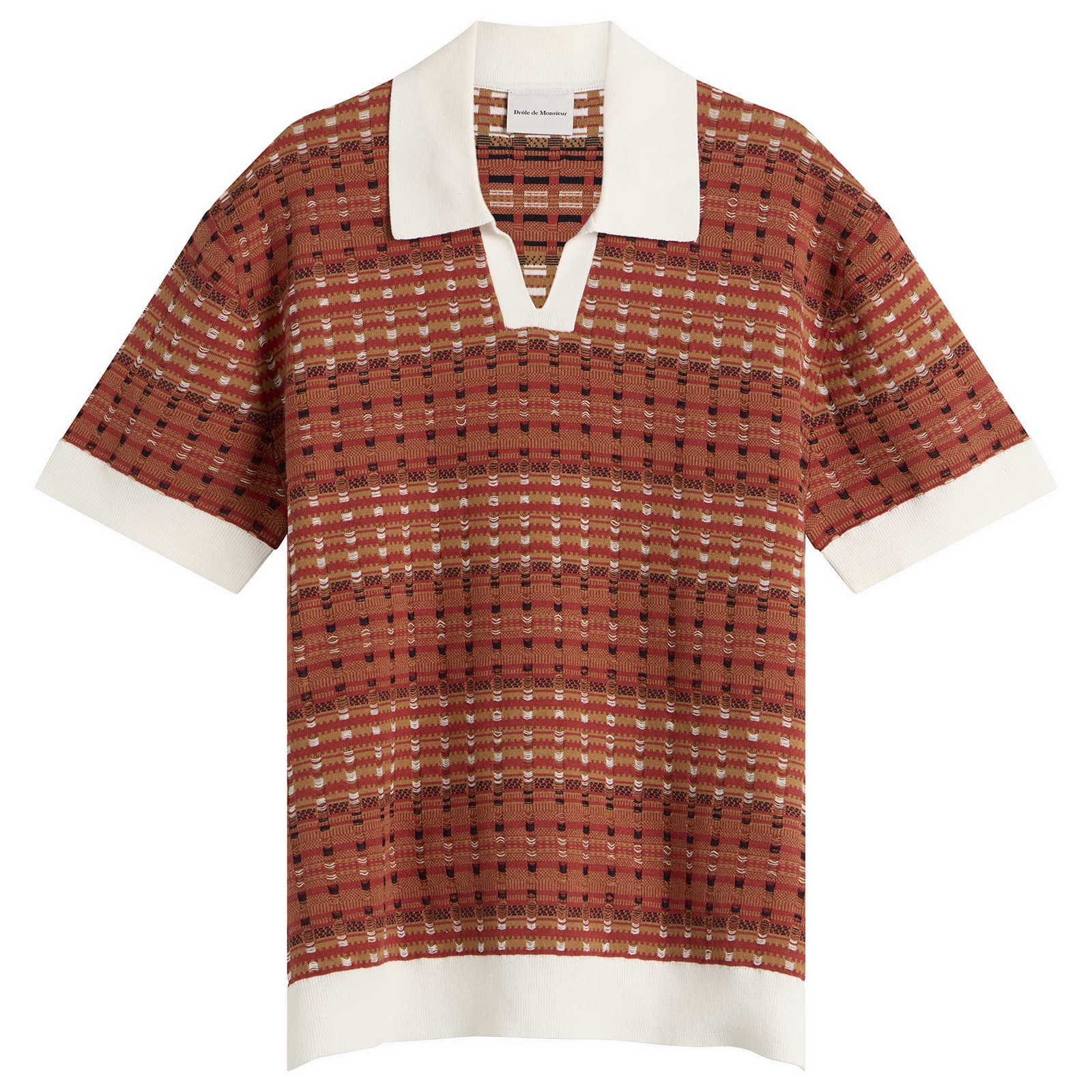 Drôle de Monsieur Knitted Mesh Polo Shirt