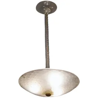 Image of Hand-Blown Glass Pendant Lantern, 1940s