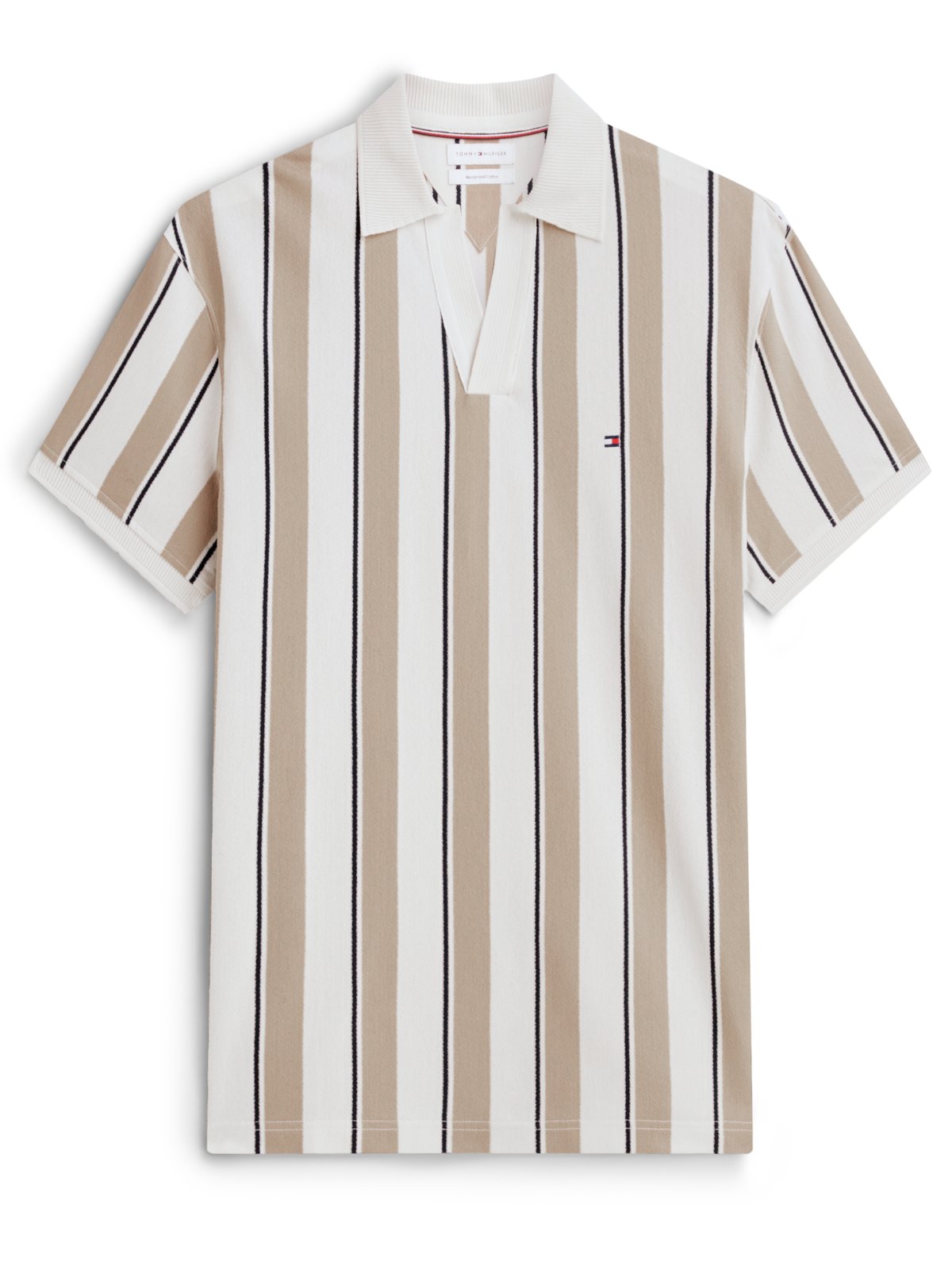 Strick-Poloshirt aus mercerisierter Baumwolle mit Streifenmuster