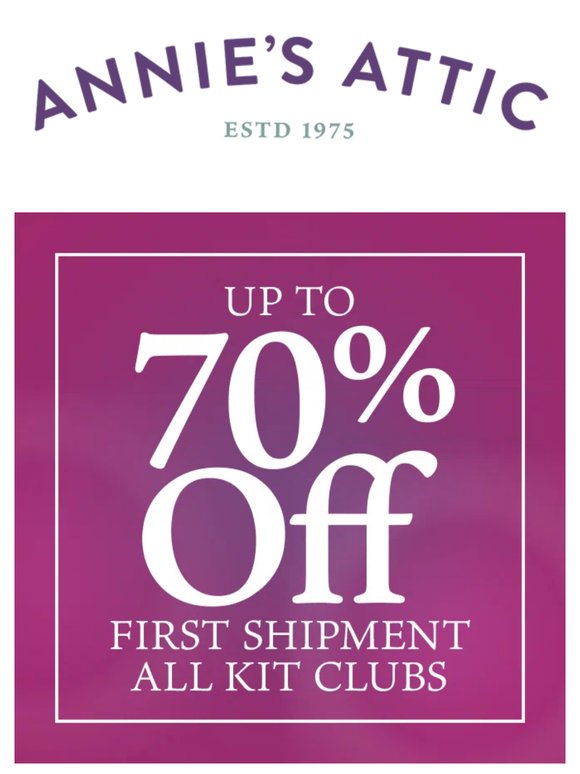 Up to 70% OFF your first Kit Club box! 📦