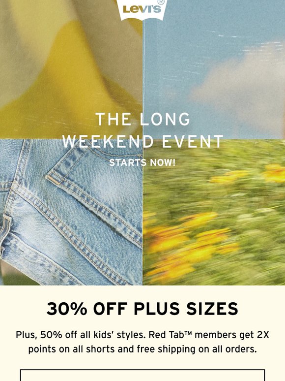 Starts now: 30% off plus sizes