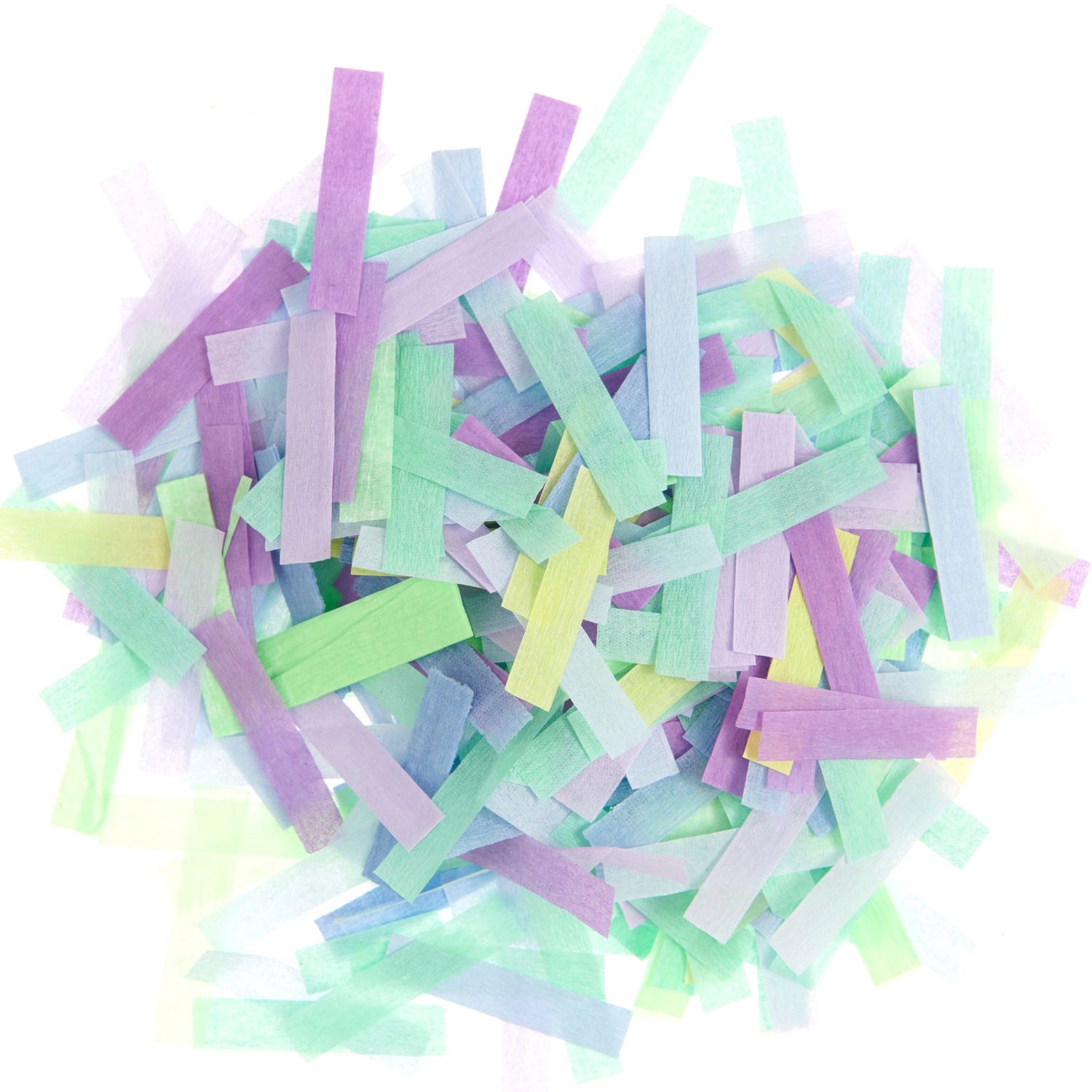 Krepp-Konfetti Ozean Mix in lila, grün und blau