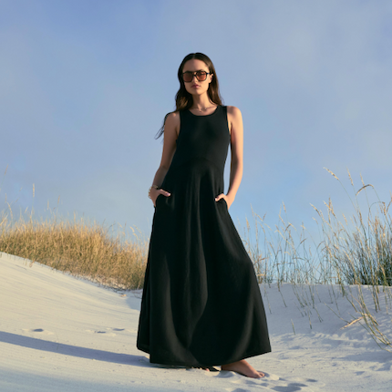Women's Sleeveless Cotton Blend Maxi Dress