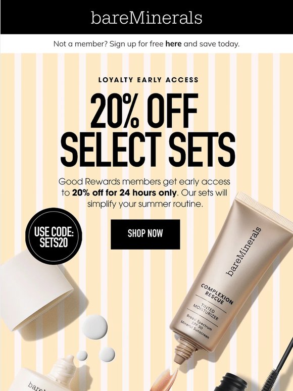 Early access: 20% off + 50% off Sale