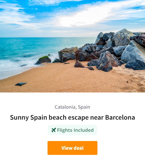 Sunny Spain beach escape near Barcelona