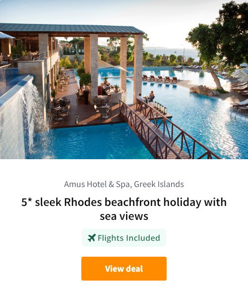 5* sleek Rhodes beachfront holiday with sea views