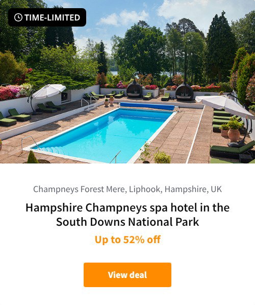 Hampshire Champneys spa hotel in the South Downs National Park