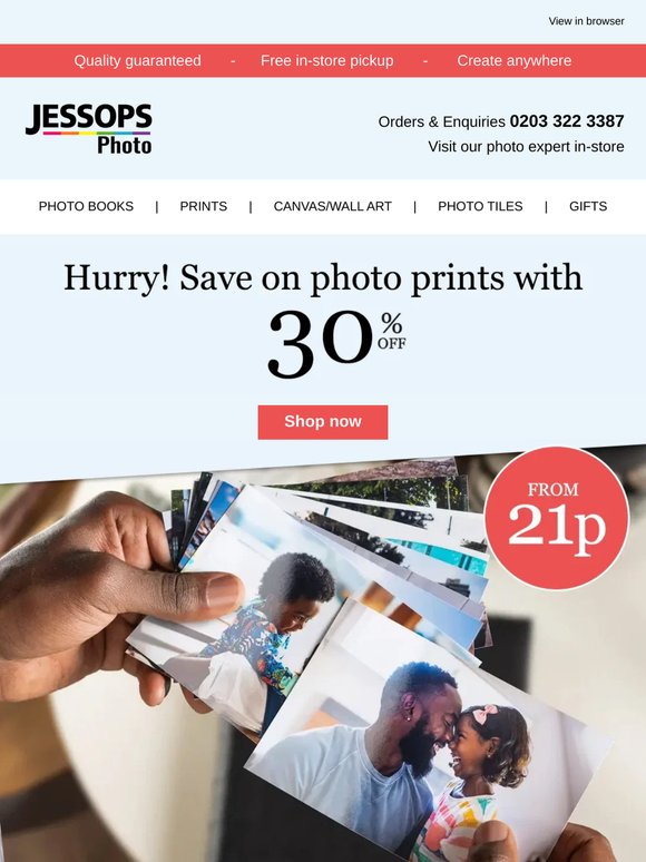 Save 30% on photo prints is LIVE!