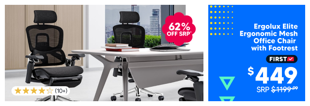 Ergolux Elite Ergonomic Mesh Office Chair with Footrest