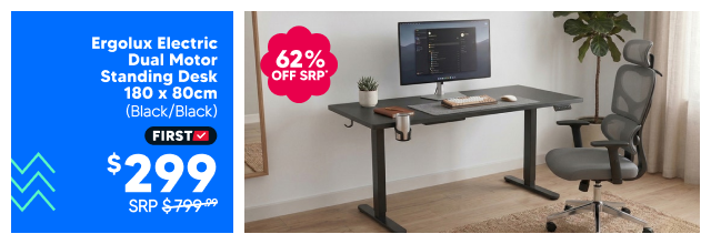 Ergolux Electric Dual Motor Standing Desk 180 x 80cm